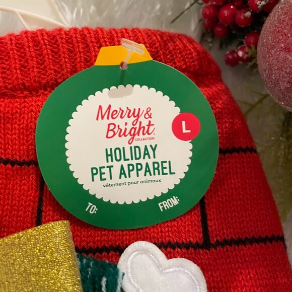 Ugly Christmas Sweater for Dogs!  Size Large NWT - Picture 3 of 7